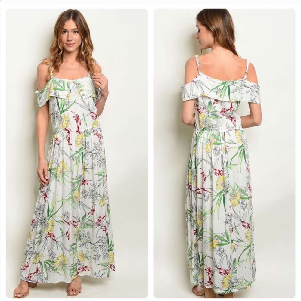 NWT Soft Tropical Floral Dress S M - Picture 1 of 3